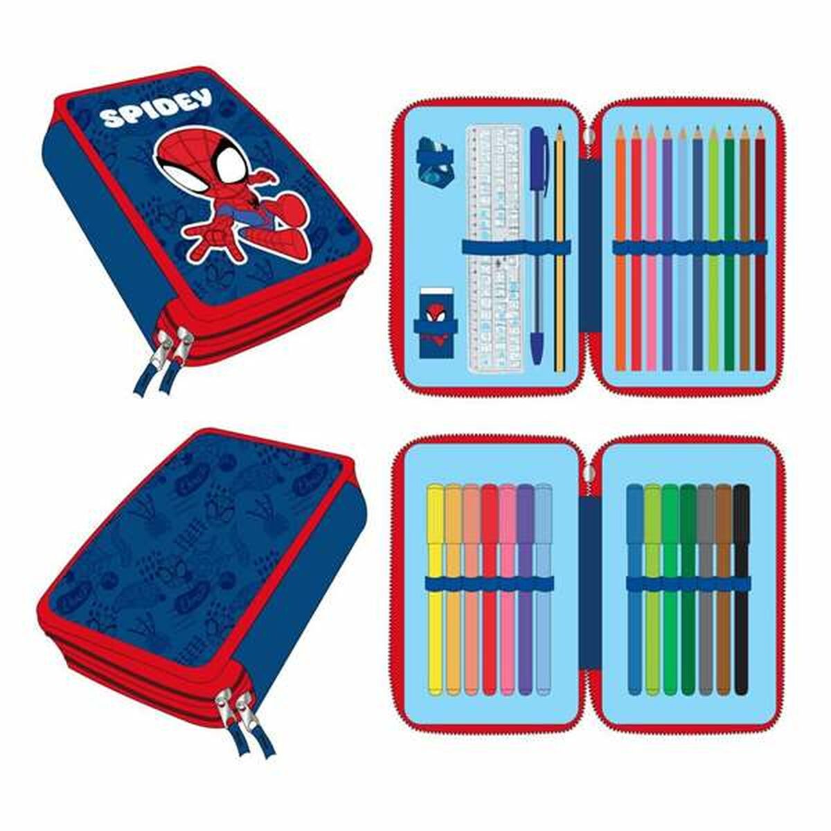 Astuccio Spidey Blu scuro 12,5 x 19,5 x 4,5 cm