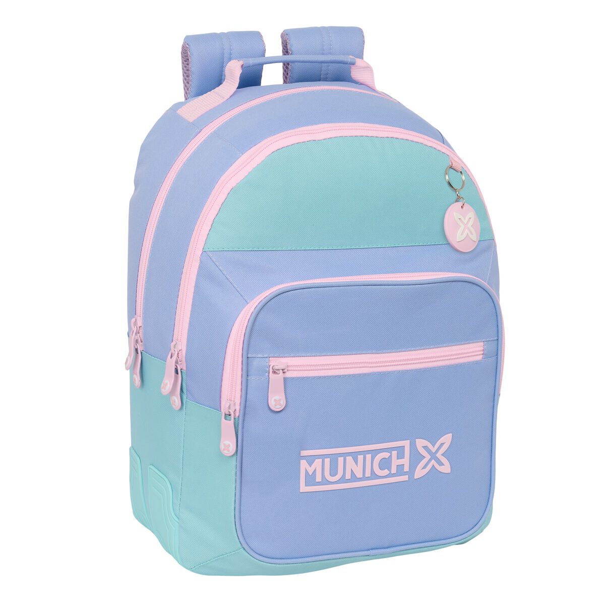 Zaino Scuola Munich Mellow Azzurro Rosa Celeste 32 x 42 x 15 cm