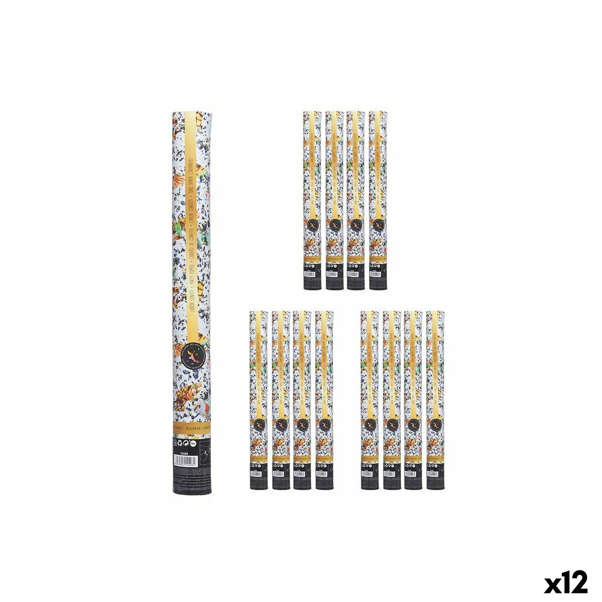 Cannone di coriandoli Multicolore Carta Cartone Plastica 5 x 48,5 x 5 cm (12 Unità)