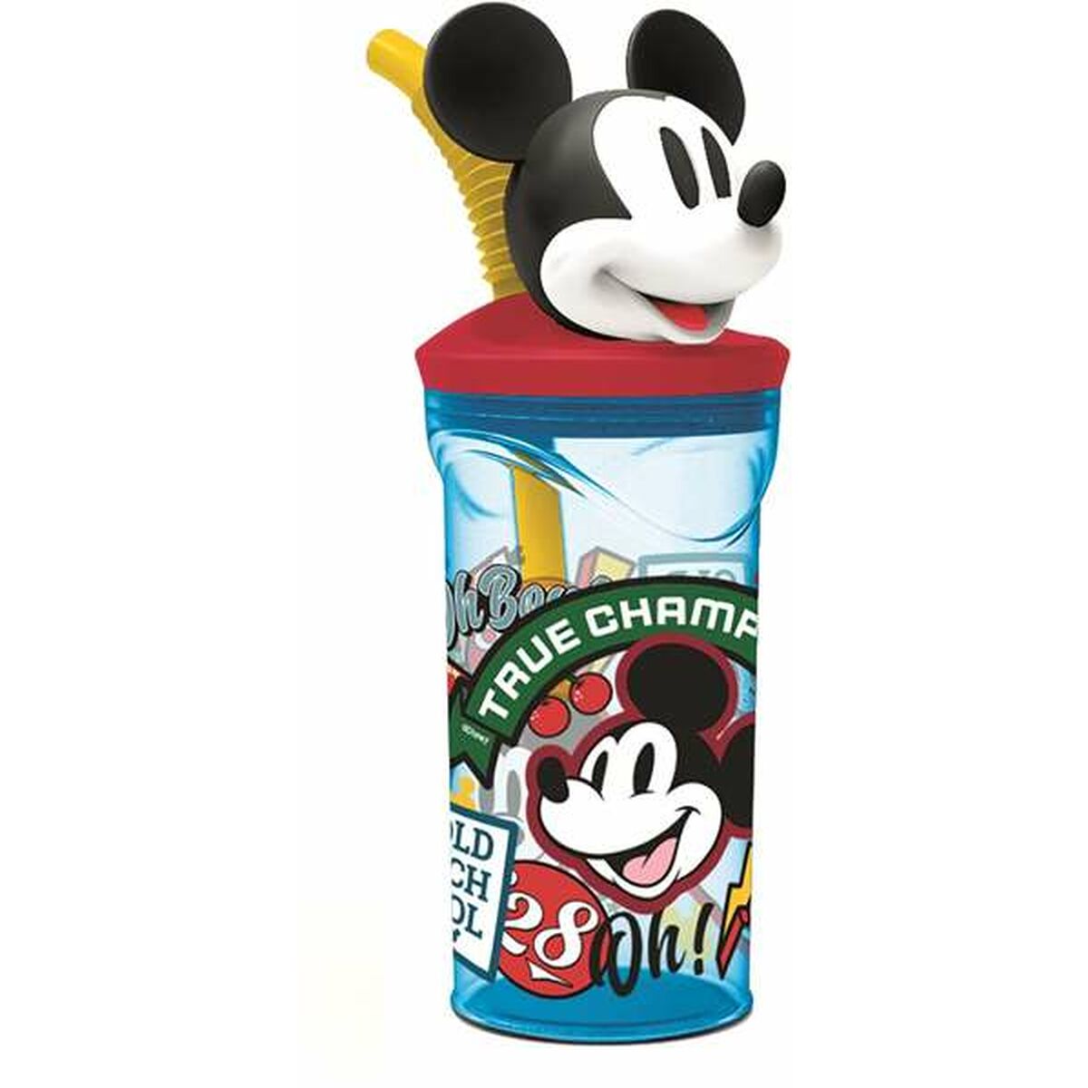 Bicchiere con Cannuccia Mickey Mouse True Champions 360 ml