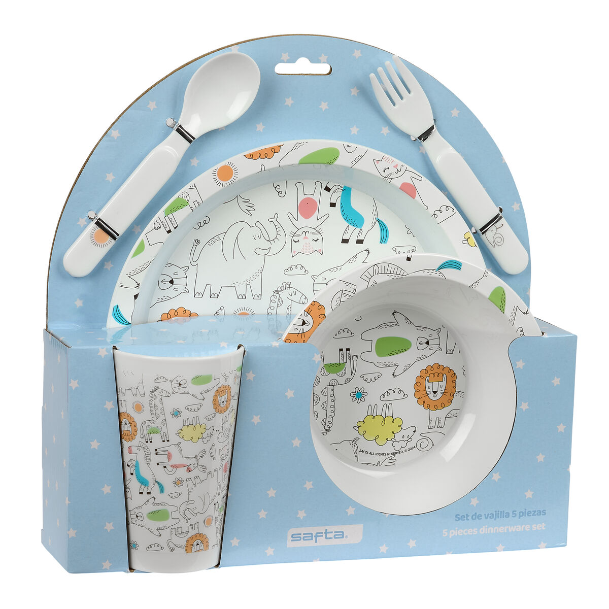 Set di stoviglie per bambini Safta Zoo Poliestere 26 x 26 x 9 cm