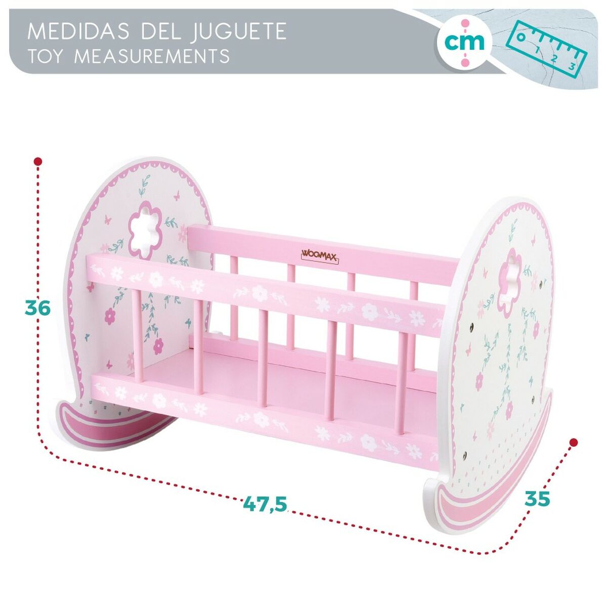 Culla per Bambole Woomax 2 Unità 47 x 35 x 35 cm - Image 5