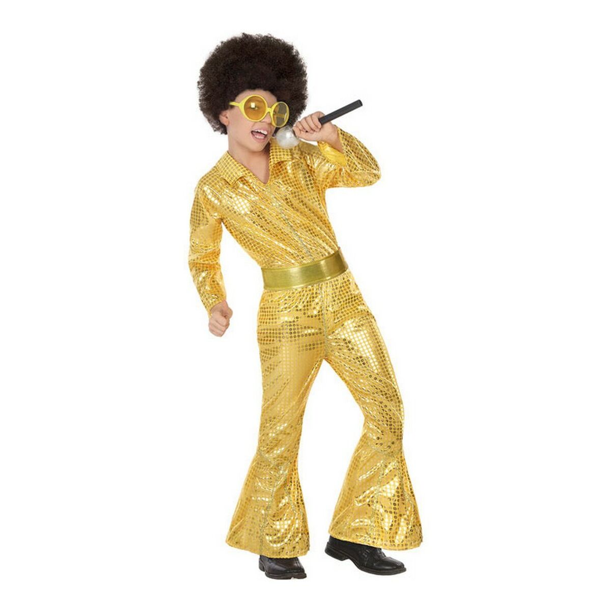 Costume per Bambini Disco Dorato (2 Pezzi) (2 pcs) Taglia:10-12 Anni