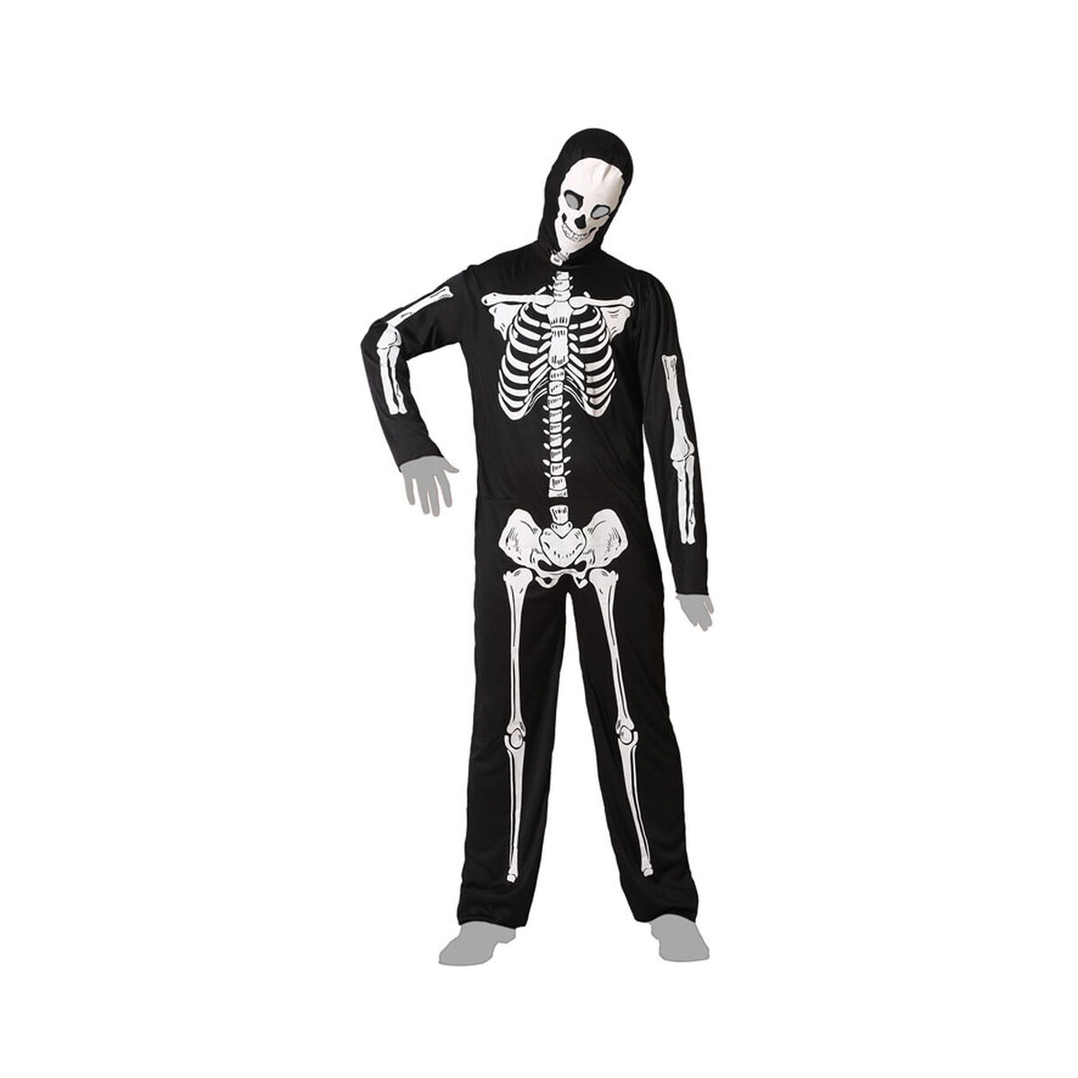 Costume per Adulti Nero Scheletro M/L