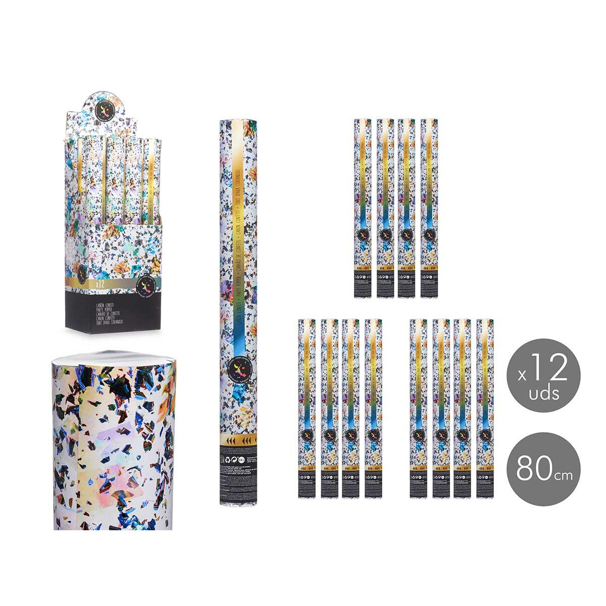 Cannone di coriandoli Multicolore Carta Cartone Plastica 5 x 78,5 x 5 cm (12 Unità) - Image 3