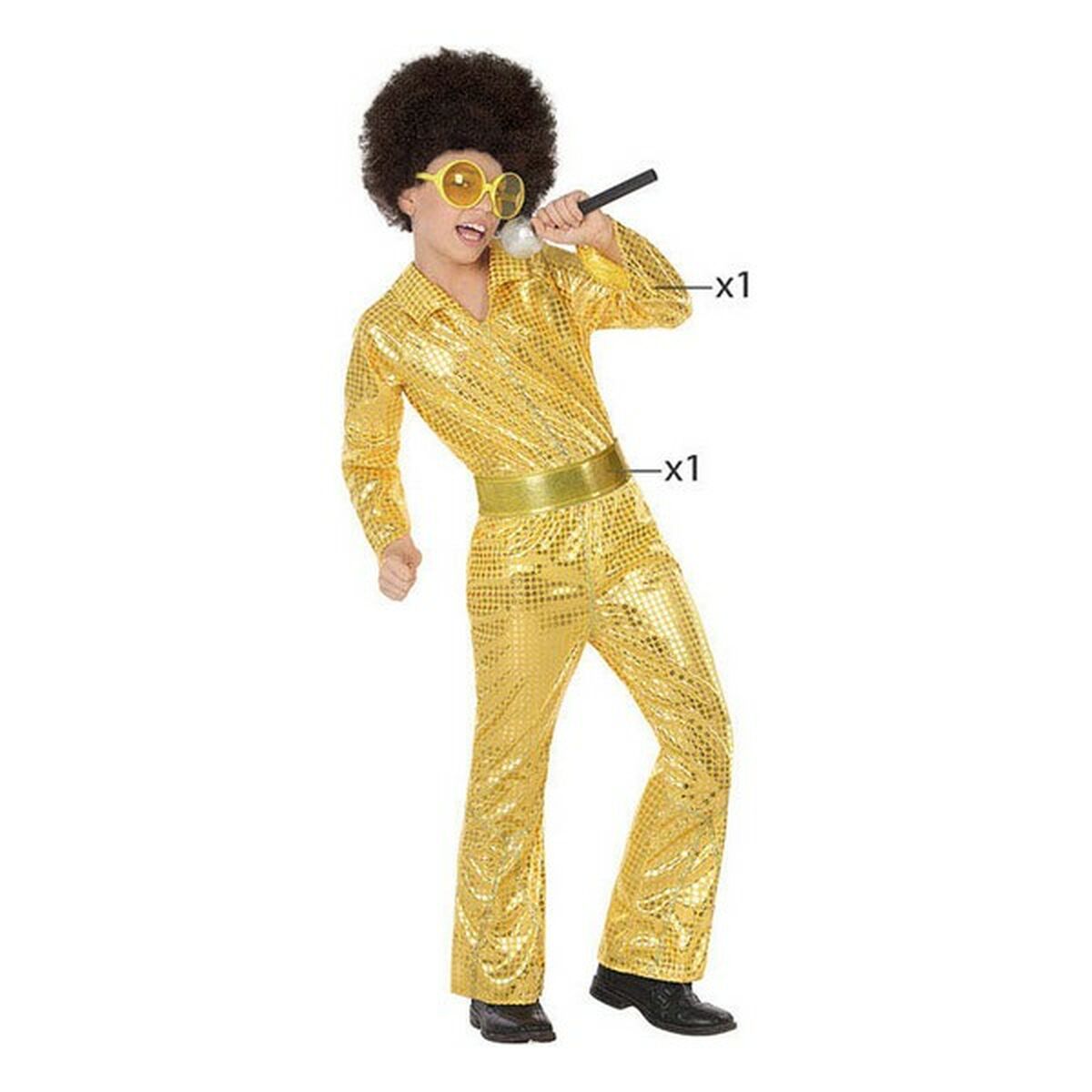 Costume per Bambini Disco Dorato (2 Pezzi) (2 pcs) Taglia:7-9 Anni - Image 4
