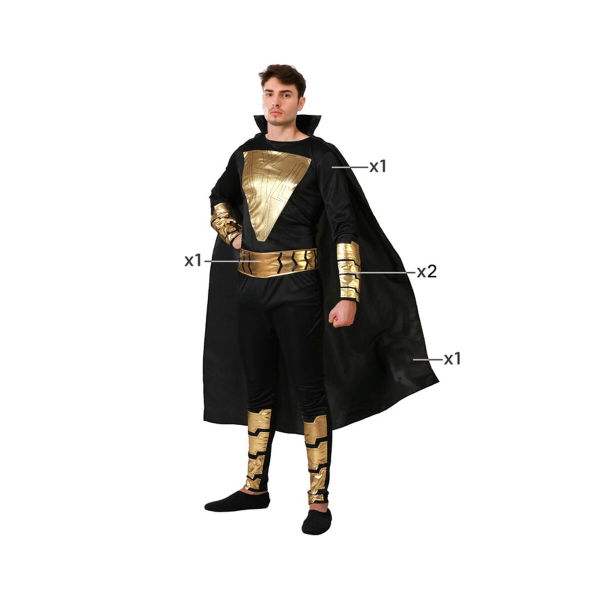 Costume per Adulti Nero Eroe di Fumetti Taglia:M/L
