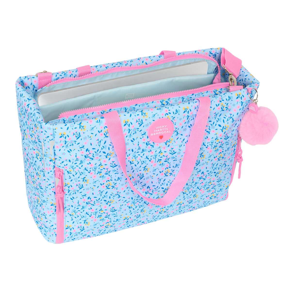 Valigetta per Portatile Vicky Martín Berrocal Paraíso Azzurro Rosa chiaro 40 x 31 x 17 cm - Image 5