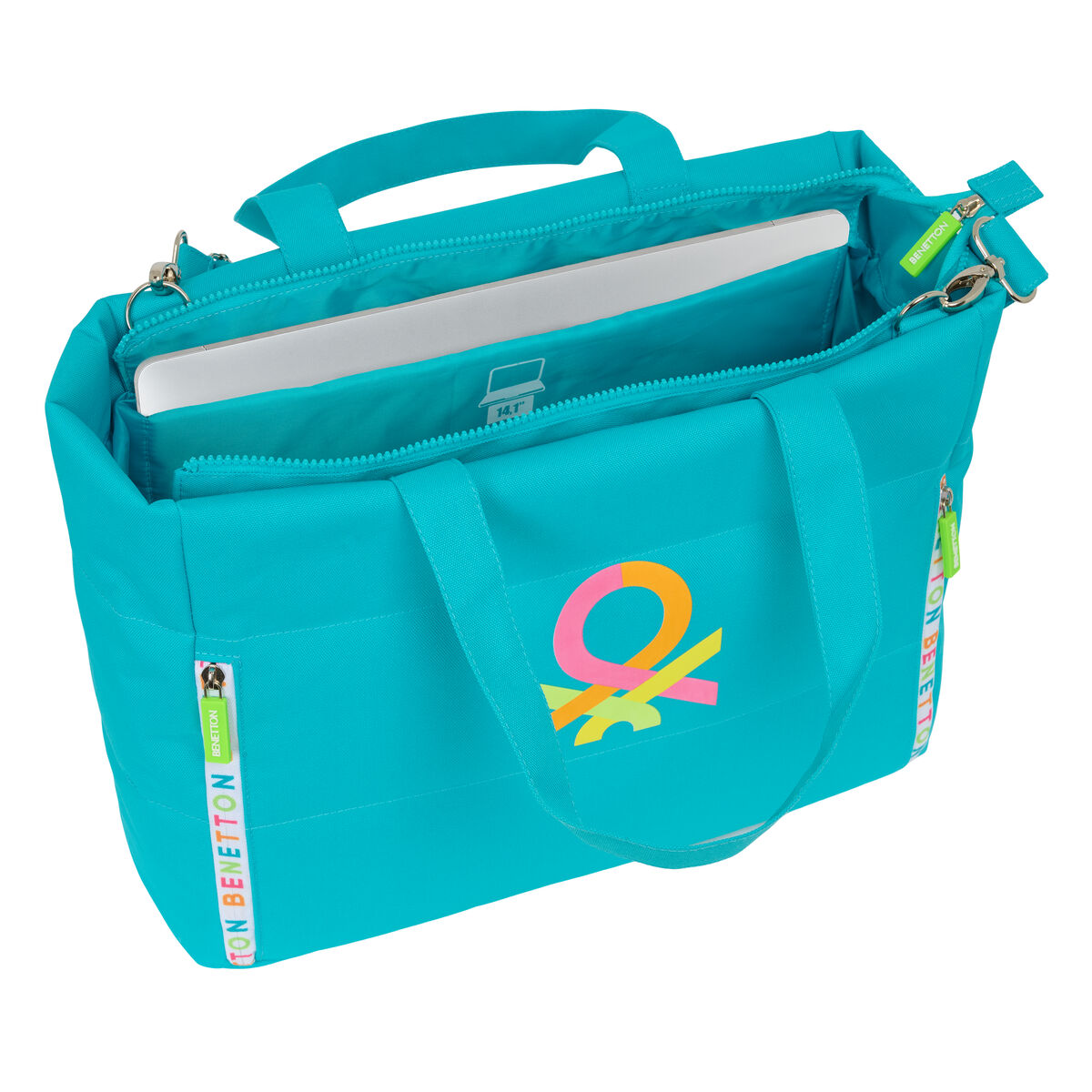 Valigetta per Portatile Benetton Summer Azzurro 40 x 31 x 17 cm - Image 5