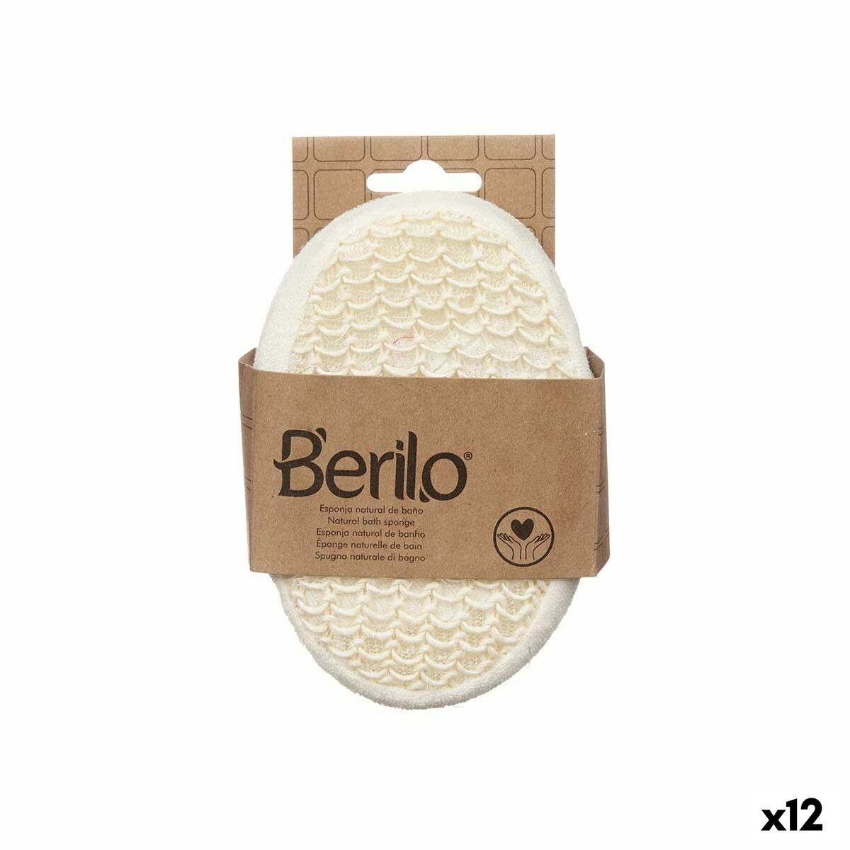Spugna per il Corpo Berilo Bianco Beige 11 x 15 x 5 cm (12 Unità)