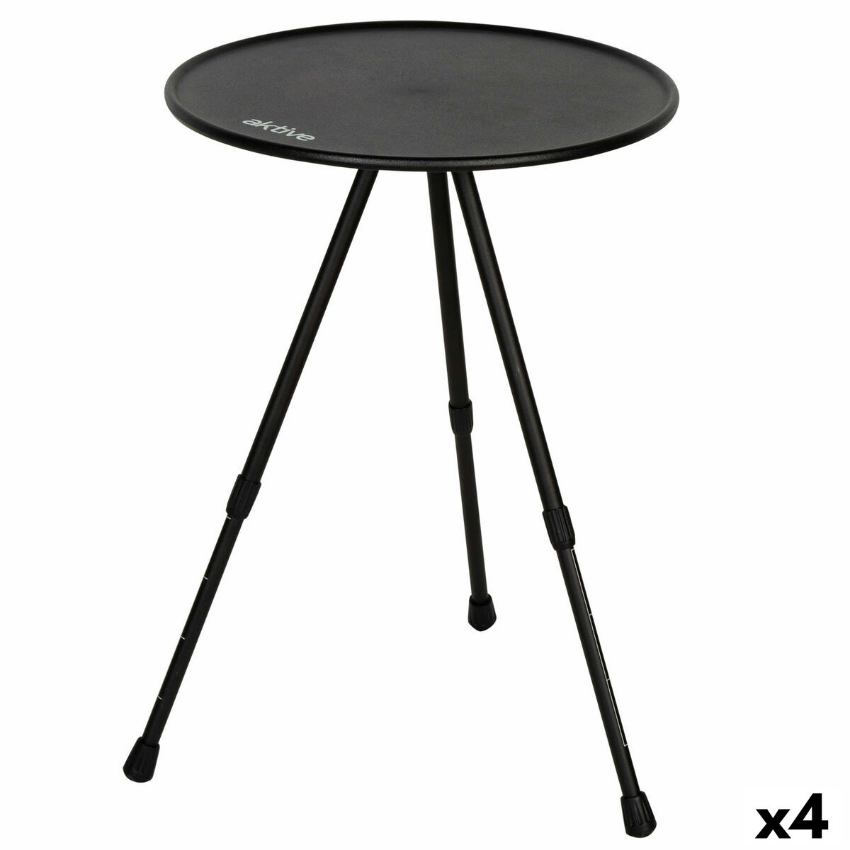Tavolo Pieghevole Aktive Nero 37 x 55 x 37 cm (4 Unità)