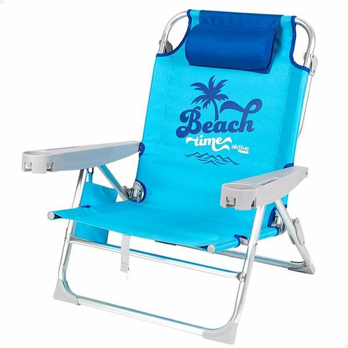 Sedia da Spiaggia Aktive 53 x 58 x 28 cm Azzurro