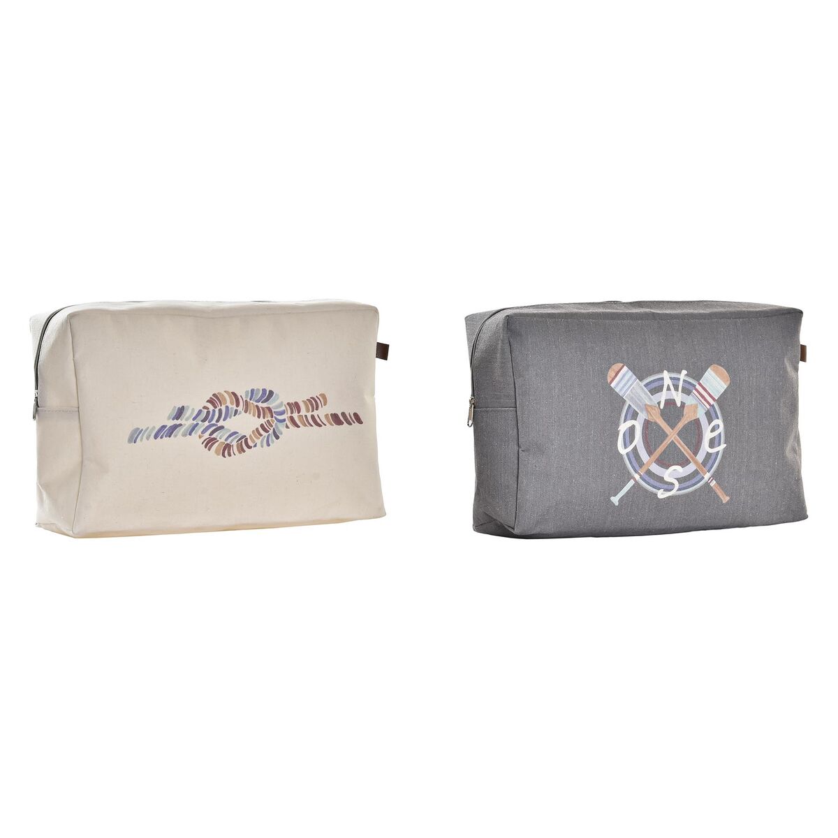 Necessaire DKD Home Decor Grigio Bianco Marino (30 x 10 x 20 cm) (2 Unità)