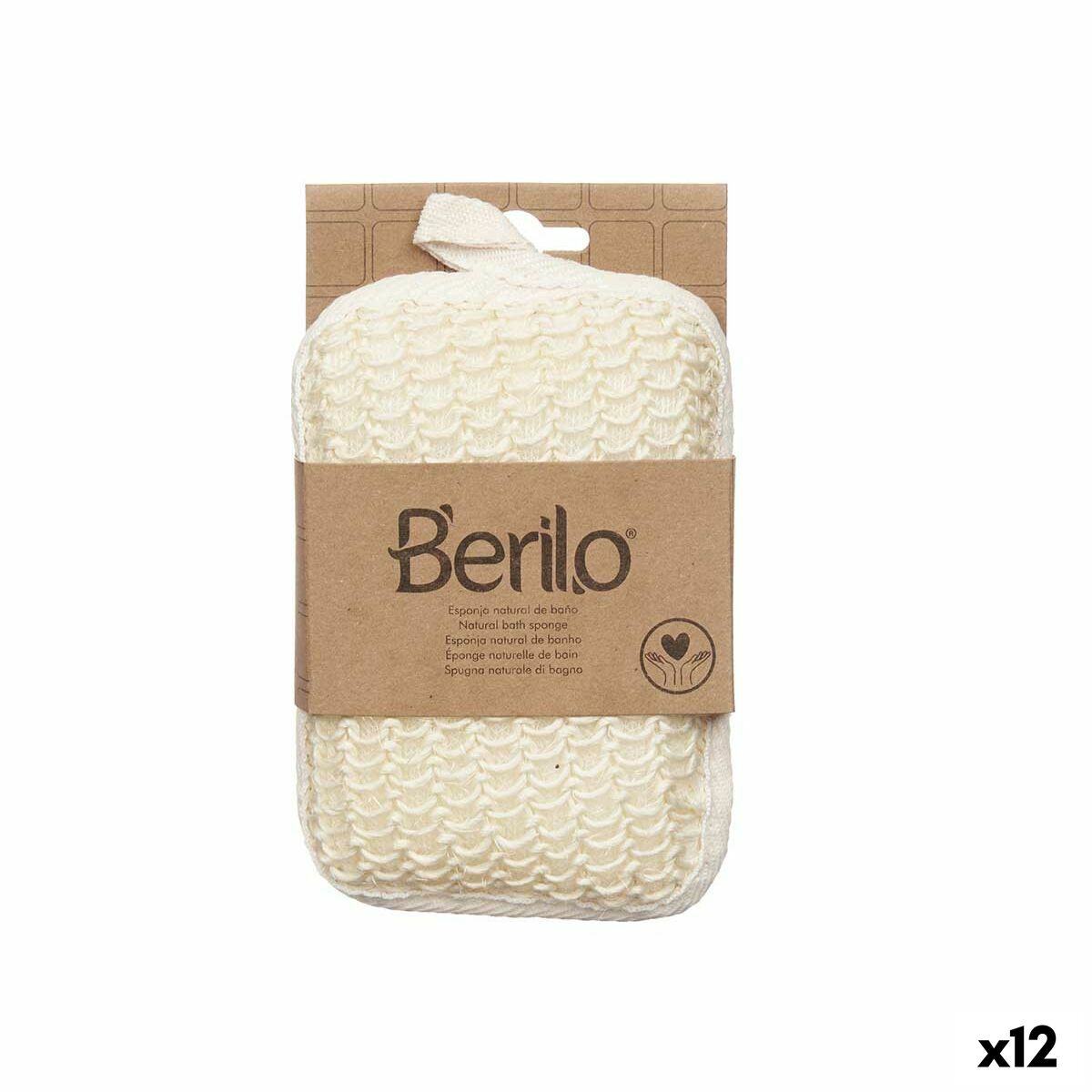 Spugna per il Corpo Berilo Bianco Beige 11 x 16,5 x 3 cm (12 Unità)