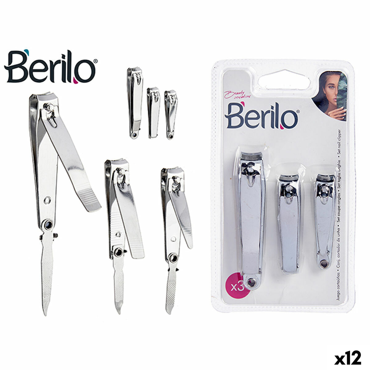 Tagliaunghie Berilo Argentato Metallo (12 Unità )
