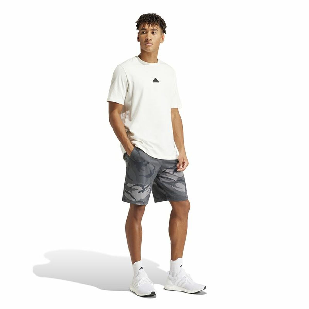 Pantaloncino Sportivo Adidas Camo Grigio Taglia:M - Image 3