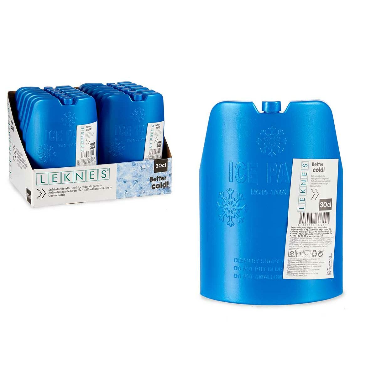 Raffredda Bottiglie Leknes Azzurro Polietilene 300 ml 12 x 17 x 4,5 cm (12 Unità) - Image 3