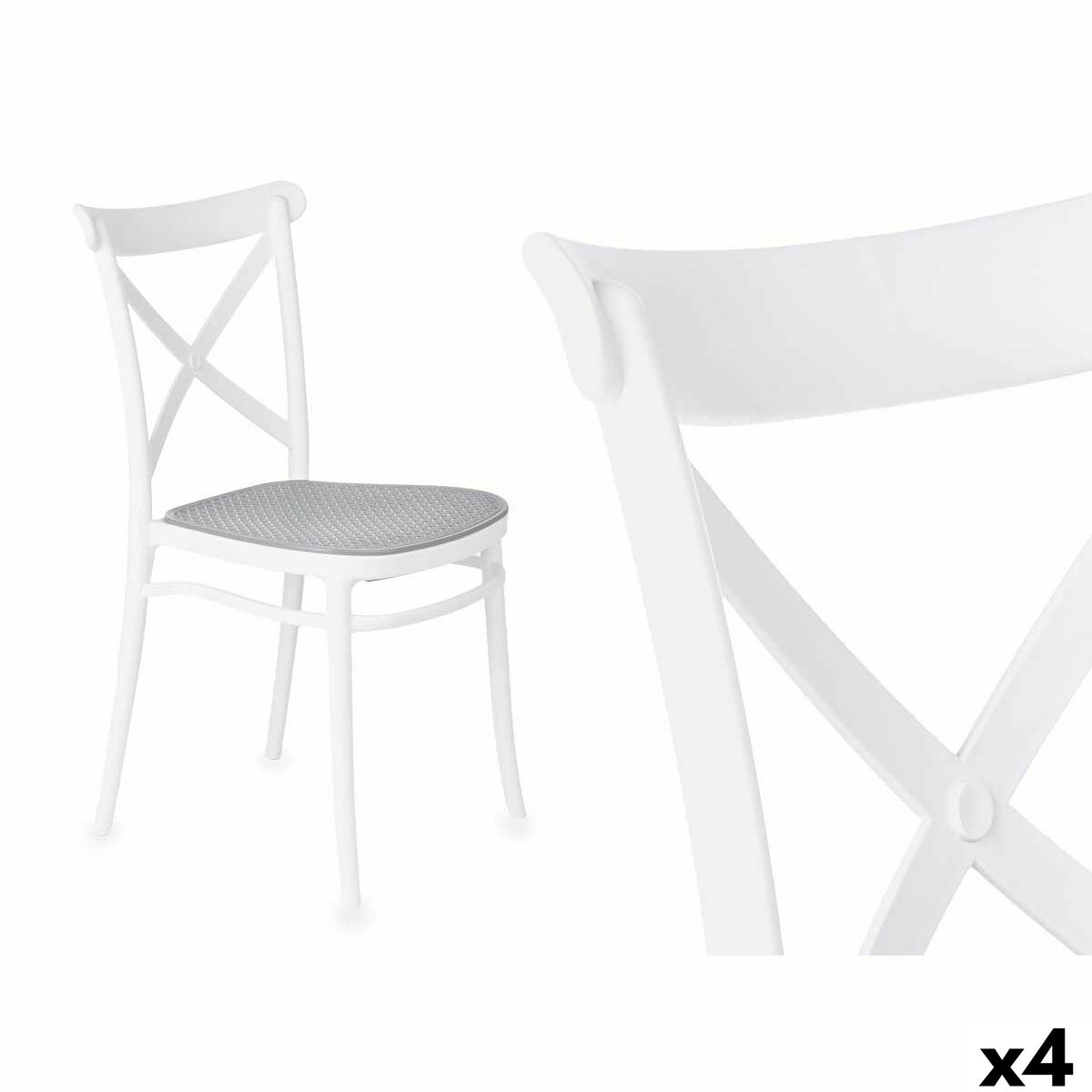 Sedia Ibergarden Bianco Grigio 4 Unità