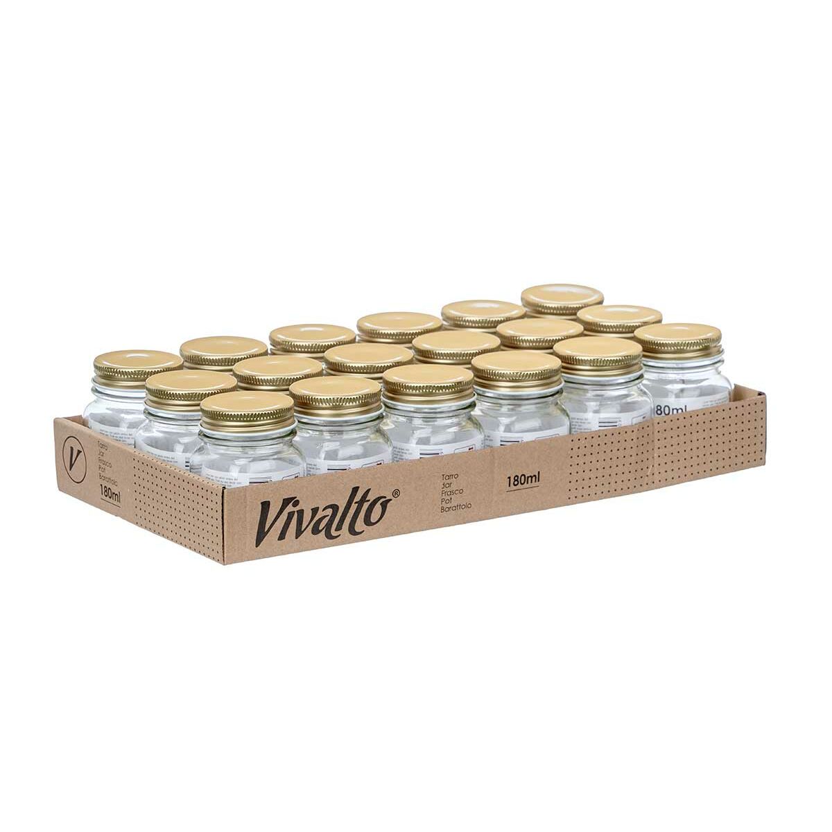 Vaso Vivalto Trasparente Dorato 180 ml (18 Unità) - Image 4