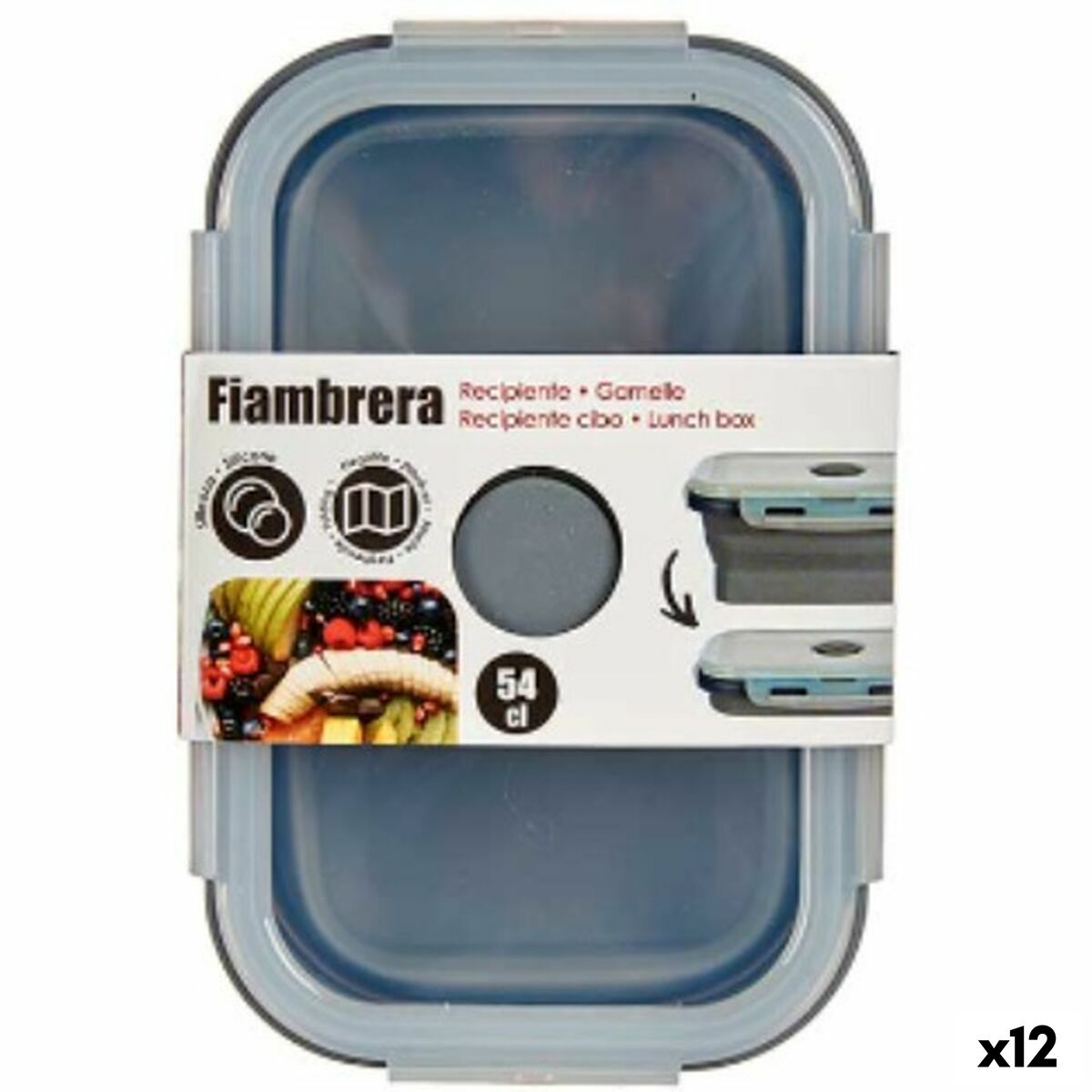 Porta pranzo Kinvara Grigio Trasparente ABS 540 ml (12 Unità)