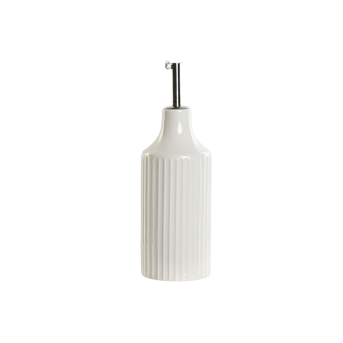 Oliera Home ESPRIT Bianco Argentato Acciaio inossidabile Porcellana Città 350 ml 7 x 7 x 22 cm
