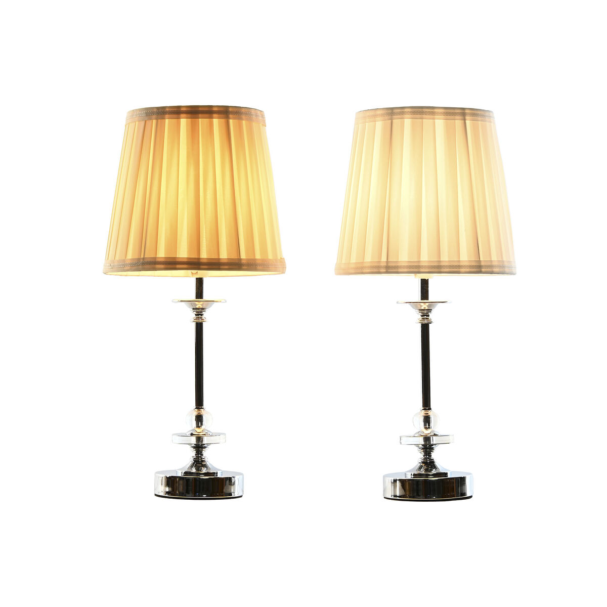 Lampada da tavolo Home ESPRIT Bianco Beige Metallo 25 W 220 V 20 x 20 x 43 cm (2 Unità) - Image 5
