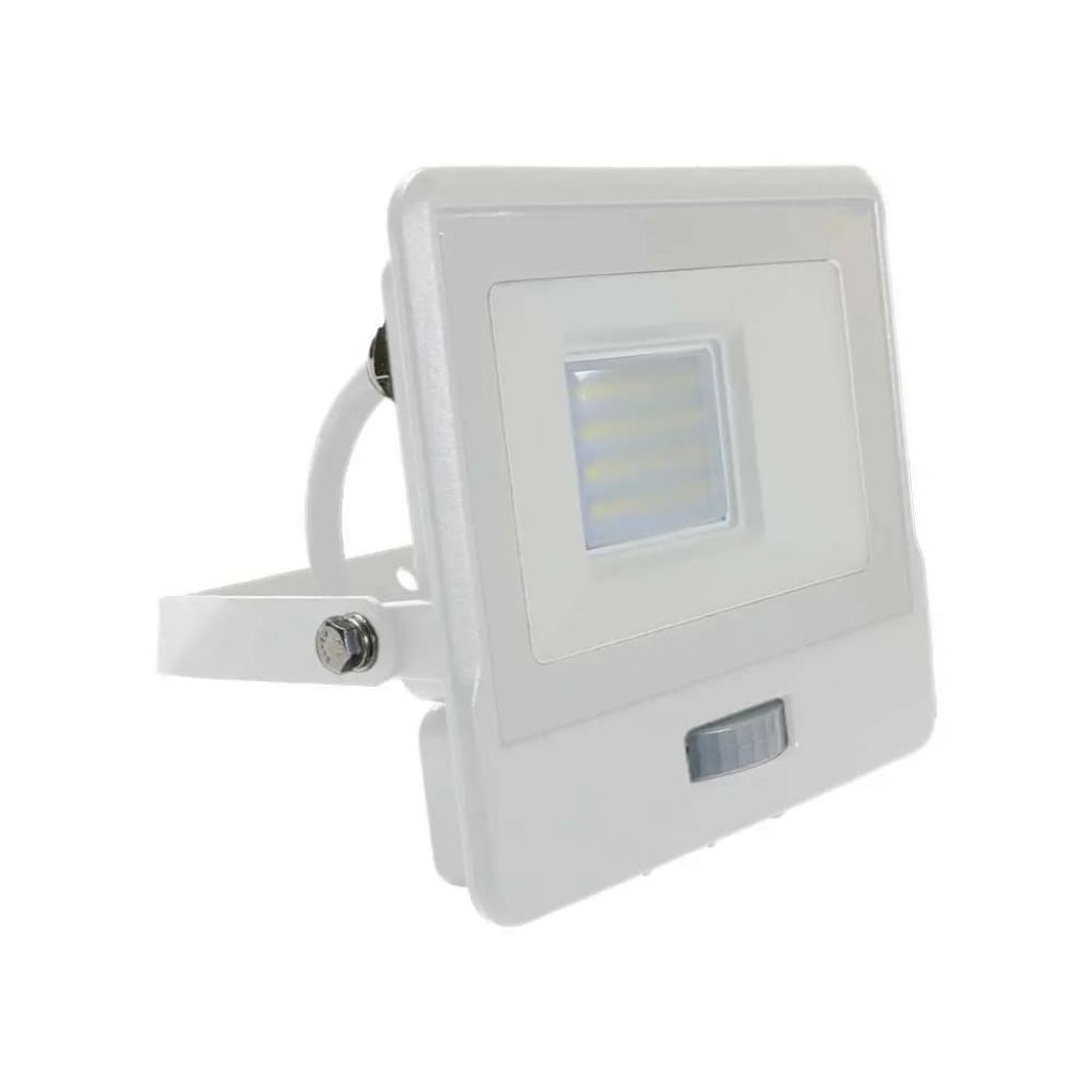 20w Led Pir Sensor Floodlight Samsung Chip White Body 3000k 1m Cable