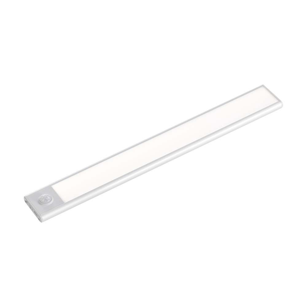Lampada Led Da Armadio Ricaricabile MicrO-Usb 1,1.5w Sensore Pir Colore Argento 30cm 4000k Ip20