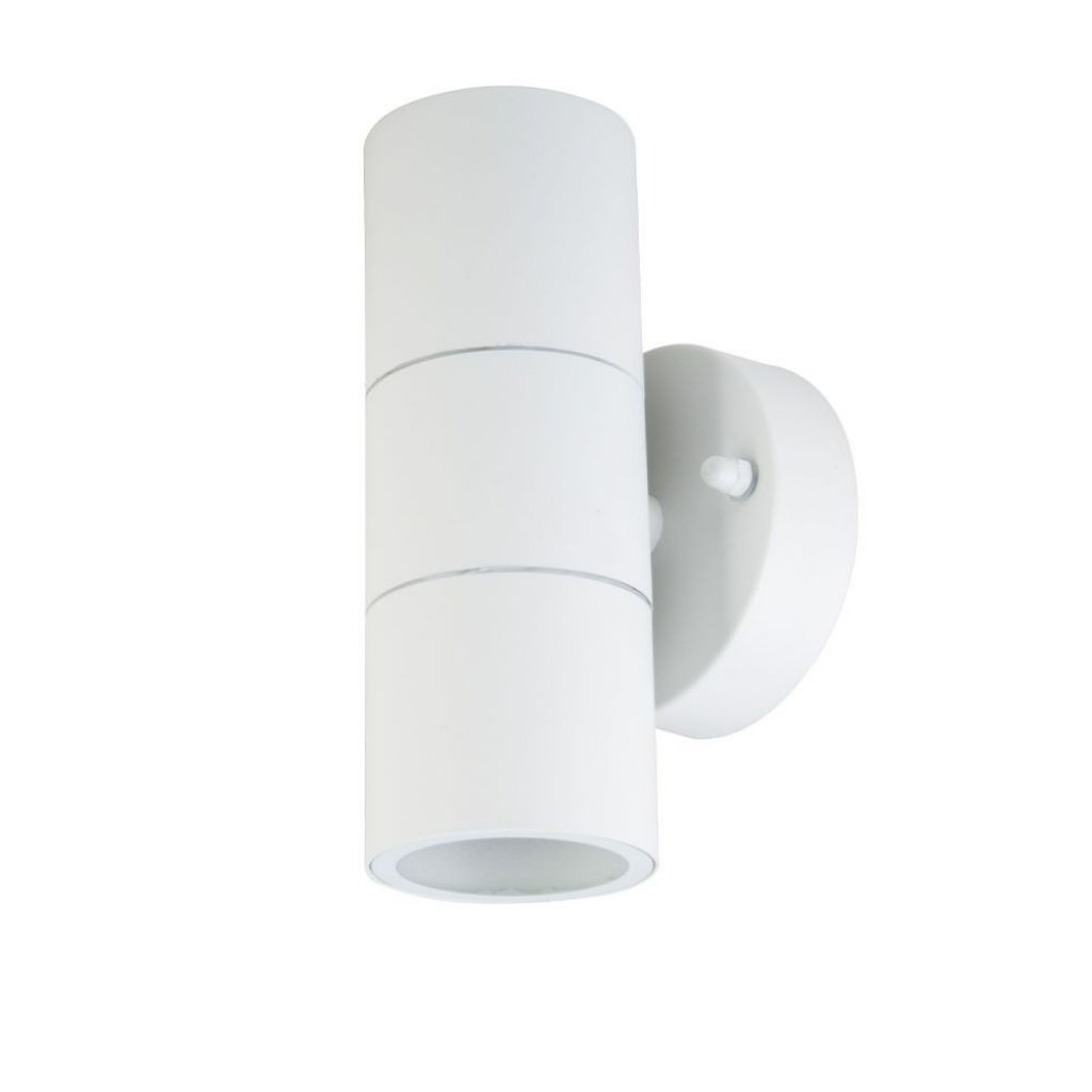 Gu10 Wall Fitting Stainless Steel Body Matt White Ip44 2way