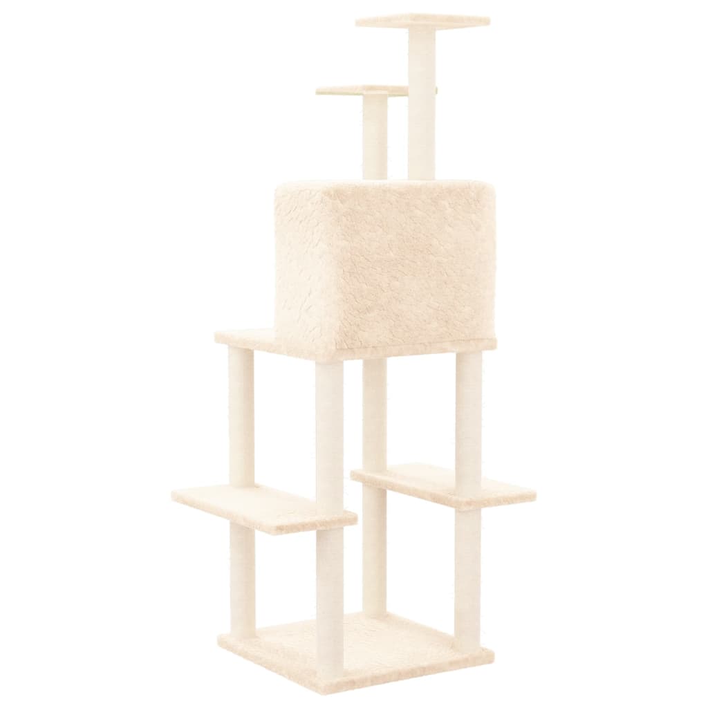 Albero Per Gatti Con Tiragraffi In Sisal Crema 144,5 cm - Image 5