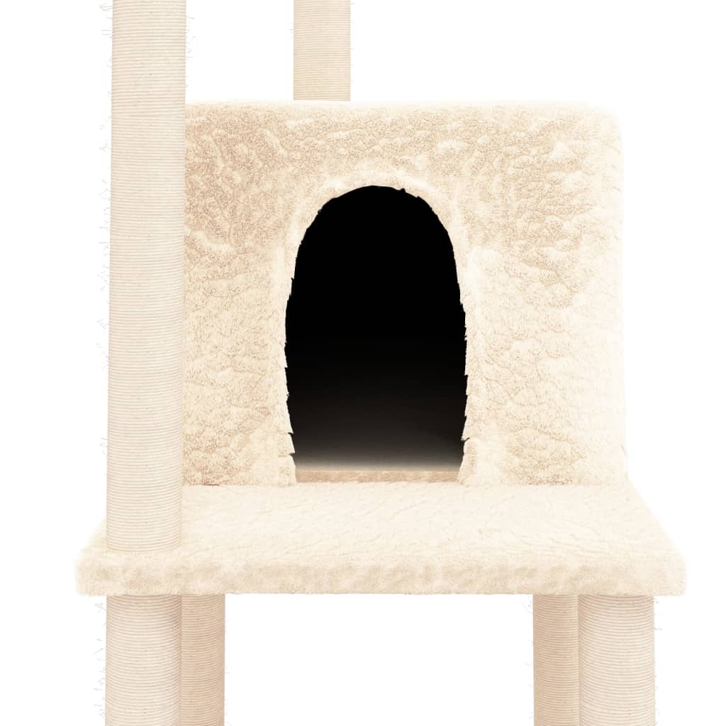 Albero Per Gatti Con Tiragraffi In Sisal Crema 144,5 cm - Image 6