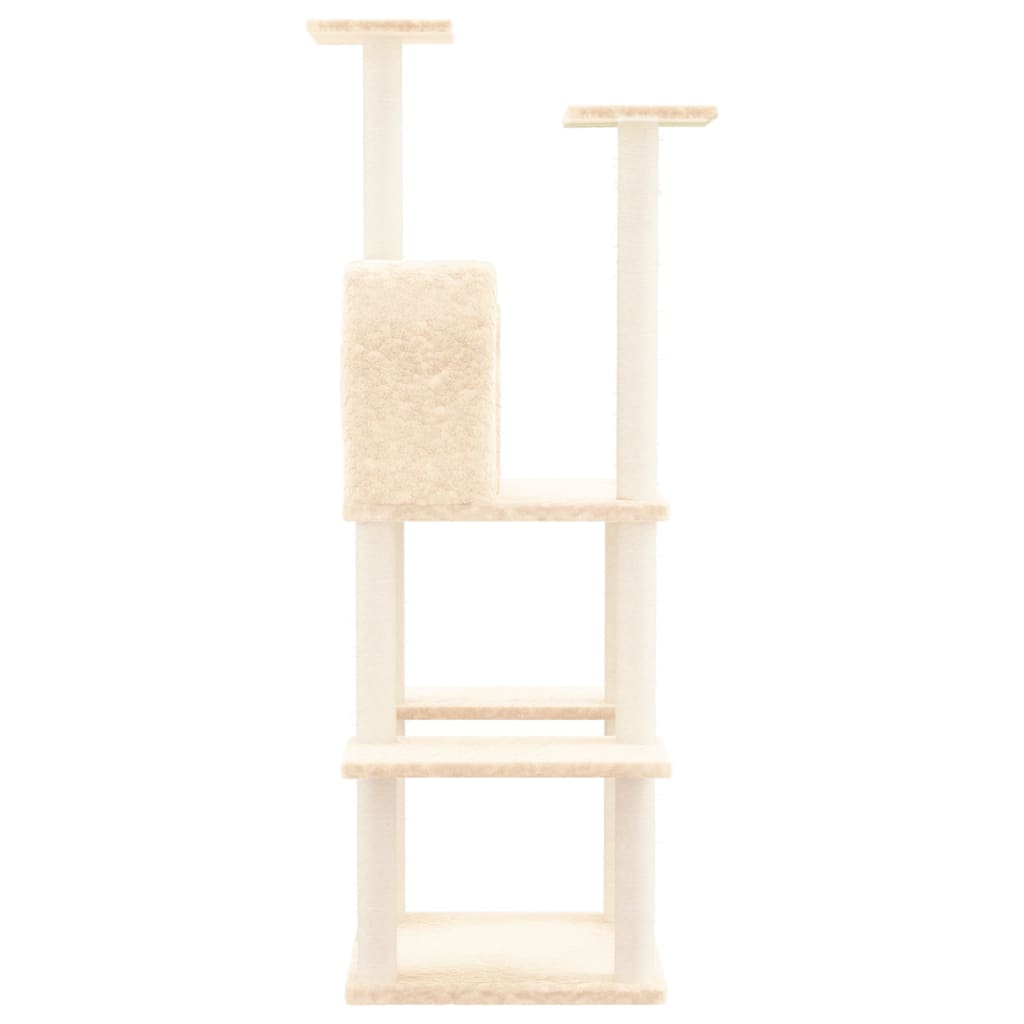 Albero Per Gatti Con Tiragraffi In Sisal Crema 144,5 cm - Image 4
