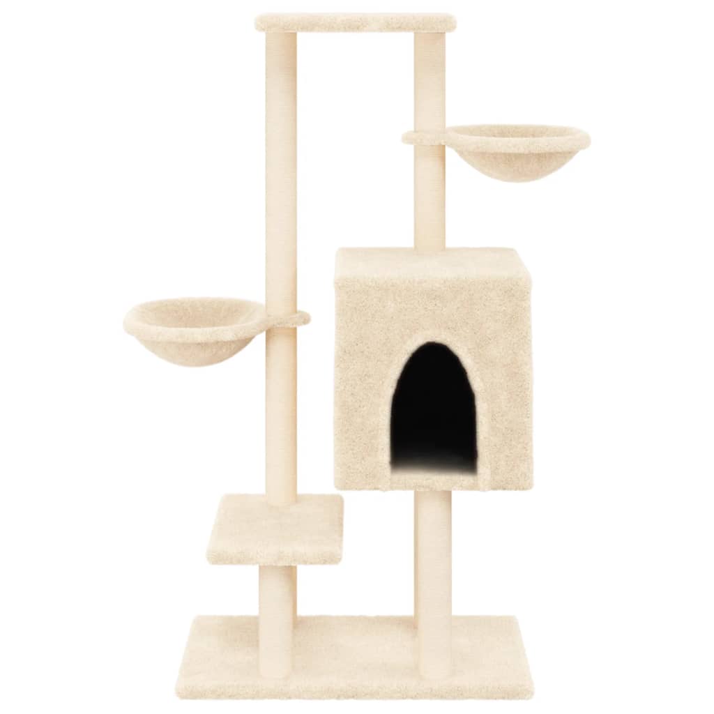 Albero Per Gatti Con Tiragraffi In Sisal Crema 117 cm - Image 4