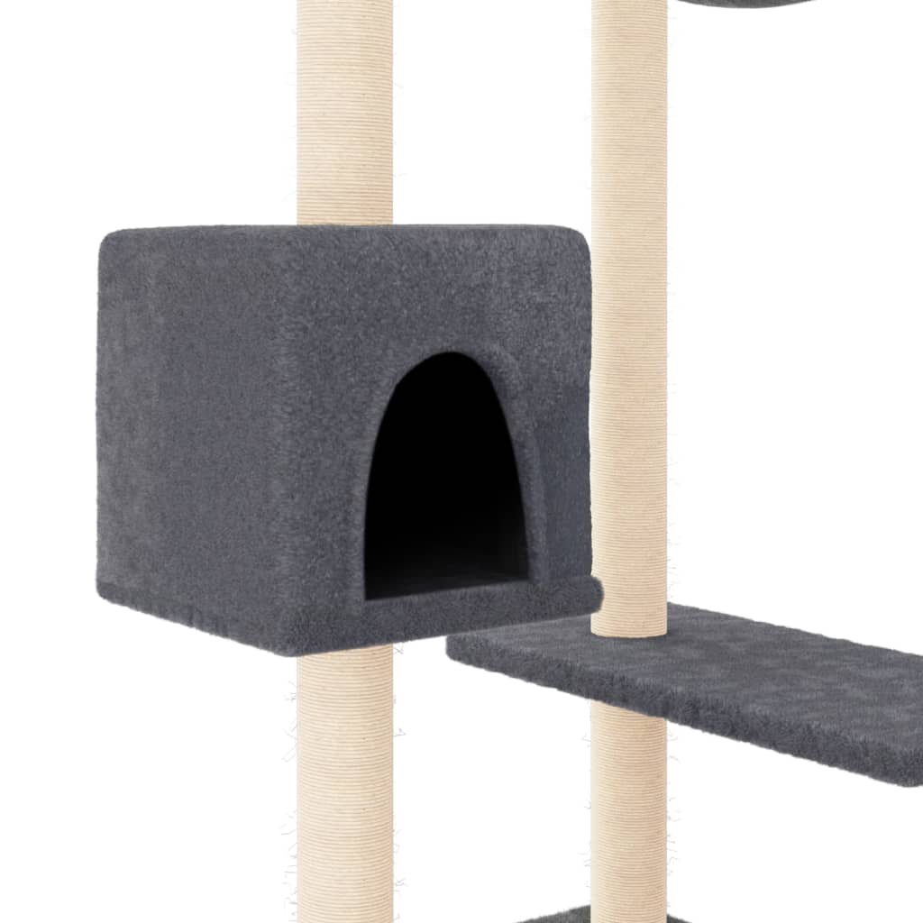 Albero Per Gatti Con Tiragraffi Grigio Scuro 82 cm - Image 6