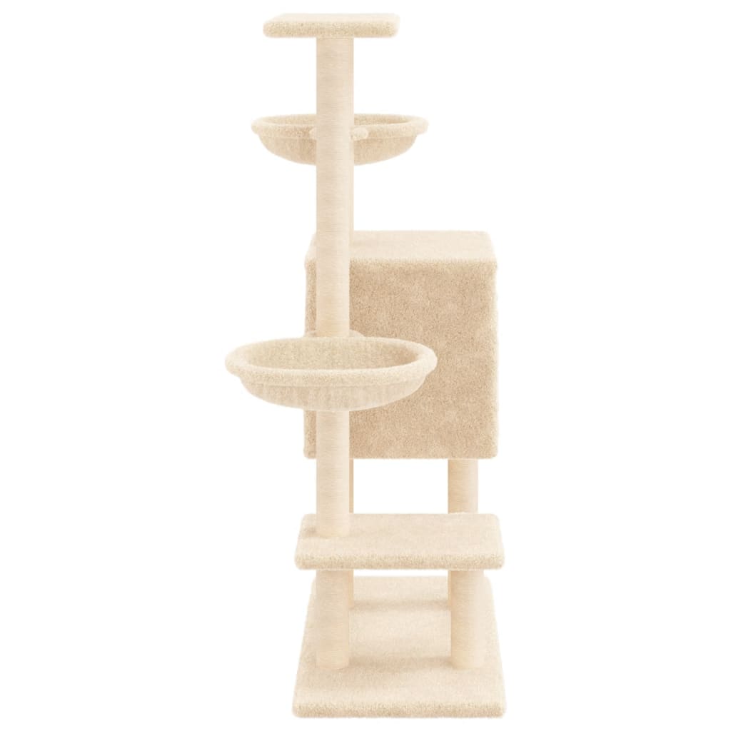 Albero Per Gatti Con Tiragraffi In Sisal Crema 117 cm - Image 5