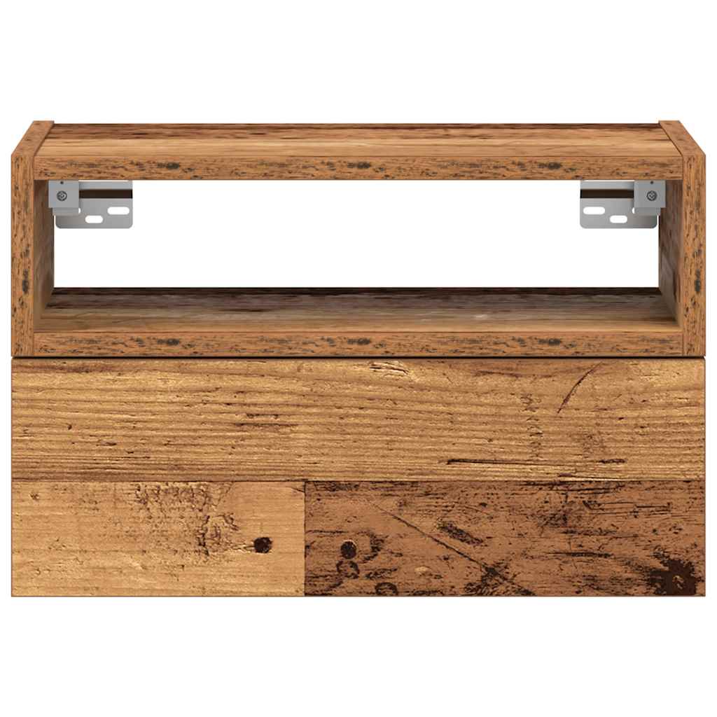 Comodini A Muro 2 Pz Legno Antico 45x26x28,5 cm - Image 4