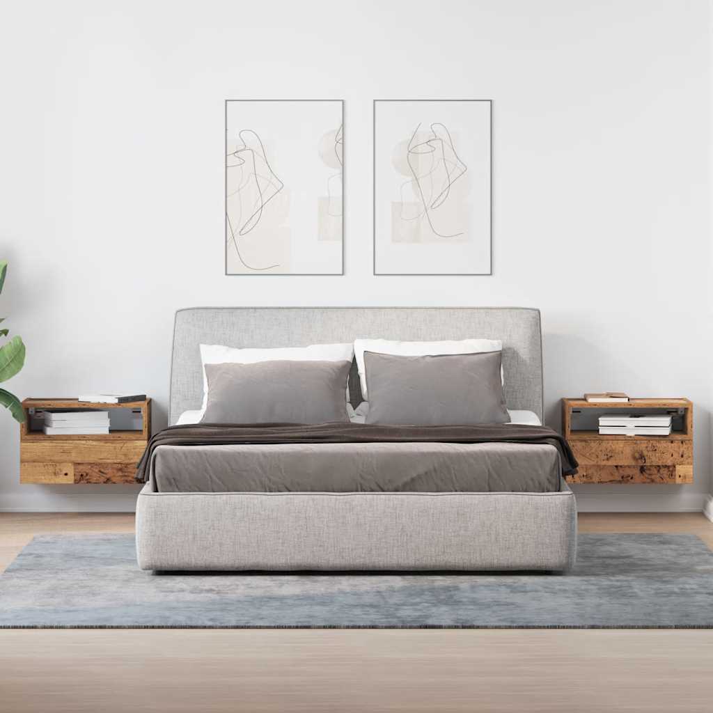 Comodini A Muro 2 Pz Legno Antico 45x26x28,5 cm - Image 3