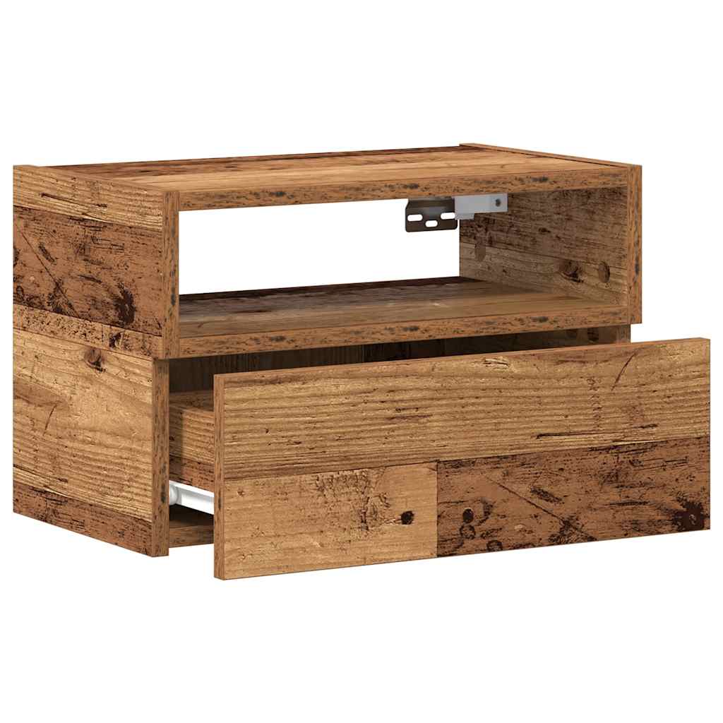 Comodini A Muro 2 Pz Legno Antico 45x26x28,5 cm - Image 5
