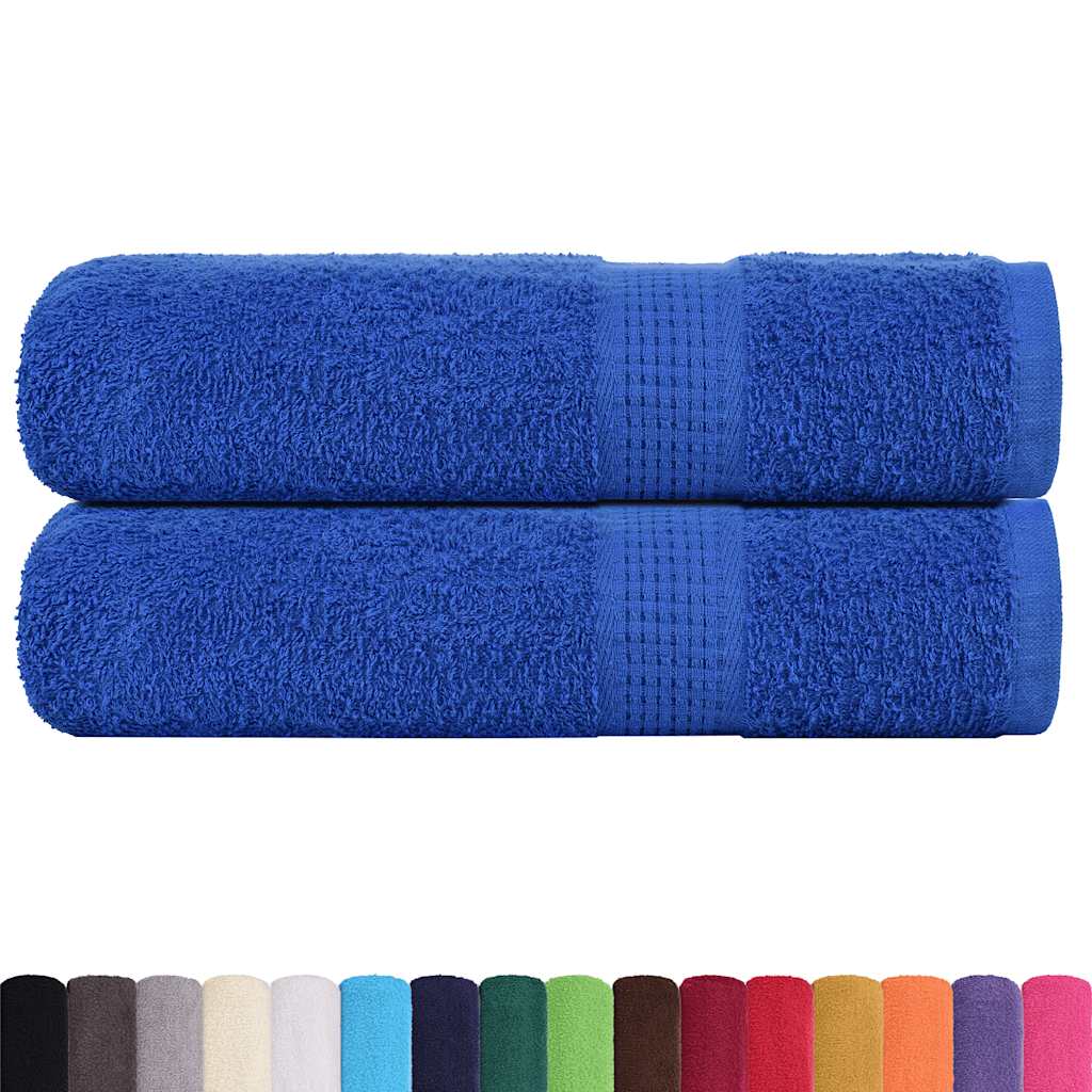 Asciugamani Da Bagno 2 Pz Blu 100x150cm 360g/m² 100% Cotone