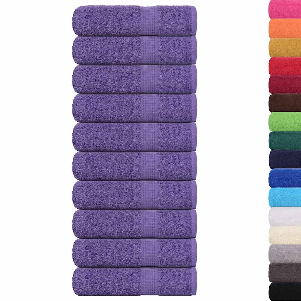 Asciugamani Da Bagno 10pz Viola 100x150cm 360g/m² 100% Cotone