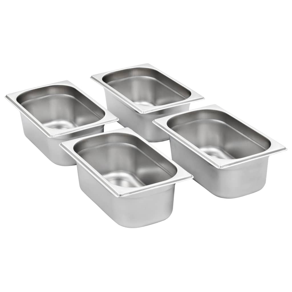 Contenitori Gastronorm 8 Pz Gn 1/4 100 Mm In Acciaio Inox