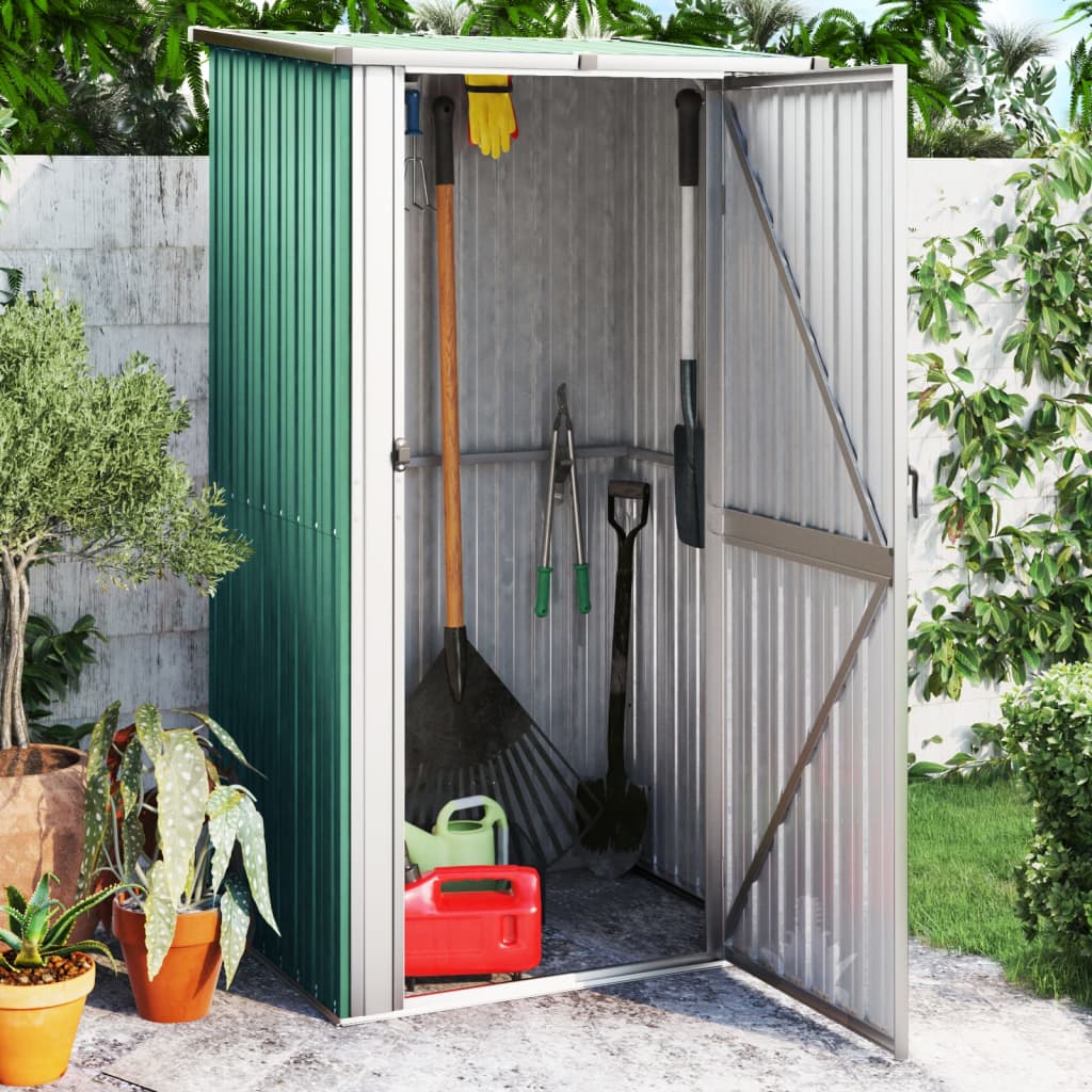 Casetta Da Giardino Verde 118,5x97x209,5 Cm In Acciaio Zincato