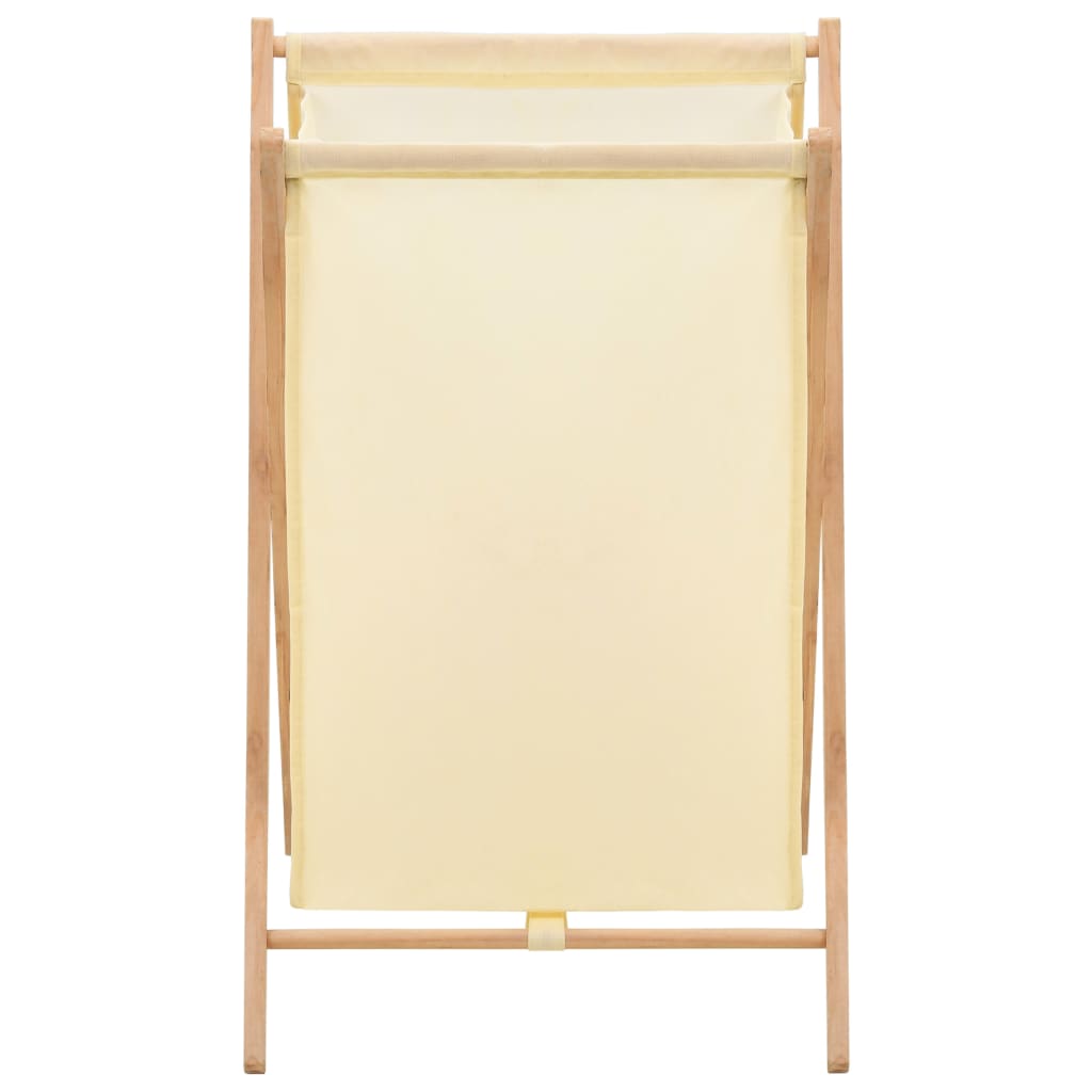 Portabiancheria In Legno Di Cedro E Tessuto Beige 42x41x64 cm - Image 3