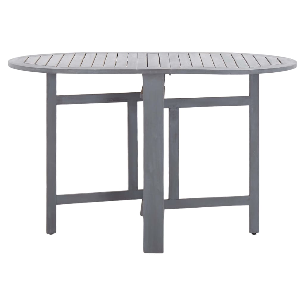 Set Da Pranzo Per Giardino 5 Pz Legno Massello Di Acacia Grigio - Image 3
