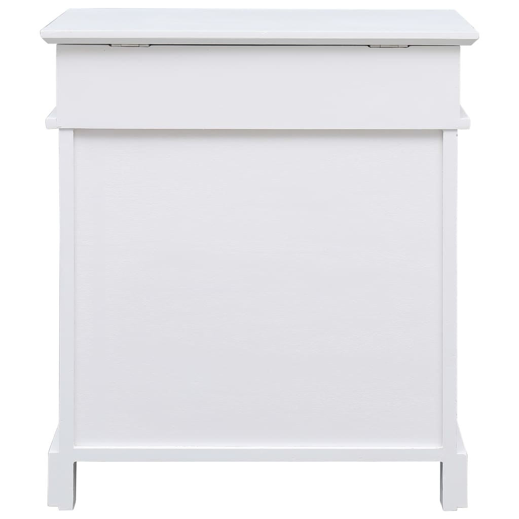Scarpiera Bianca 50x28x58 Cm In Legno Di Paulownia - Image 3