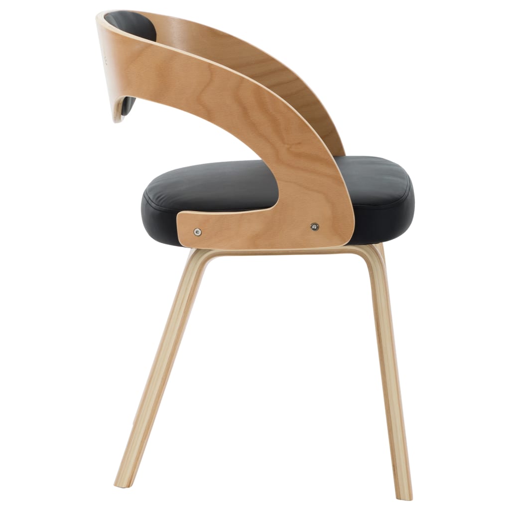Sedie Da Pranzo 4 Pz Nere In Legno Piegato E Similpelle - Image 3