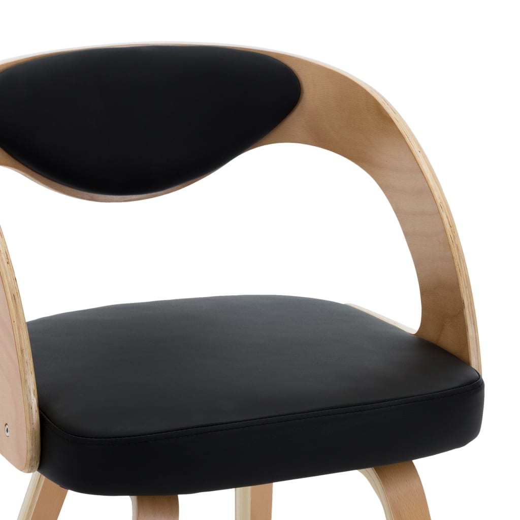 Sedie Da Pranzo 4 Pz Nere In Legno Piegato E Similpelle - Image 5