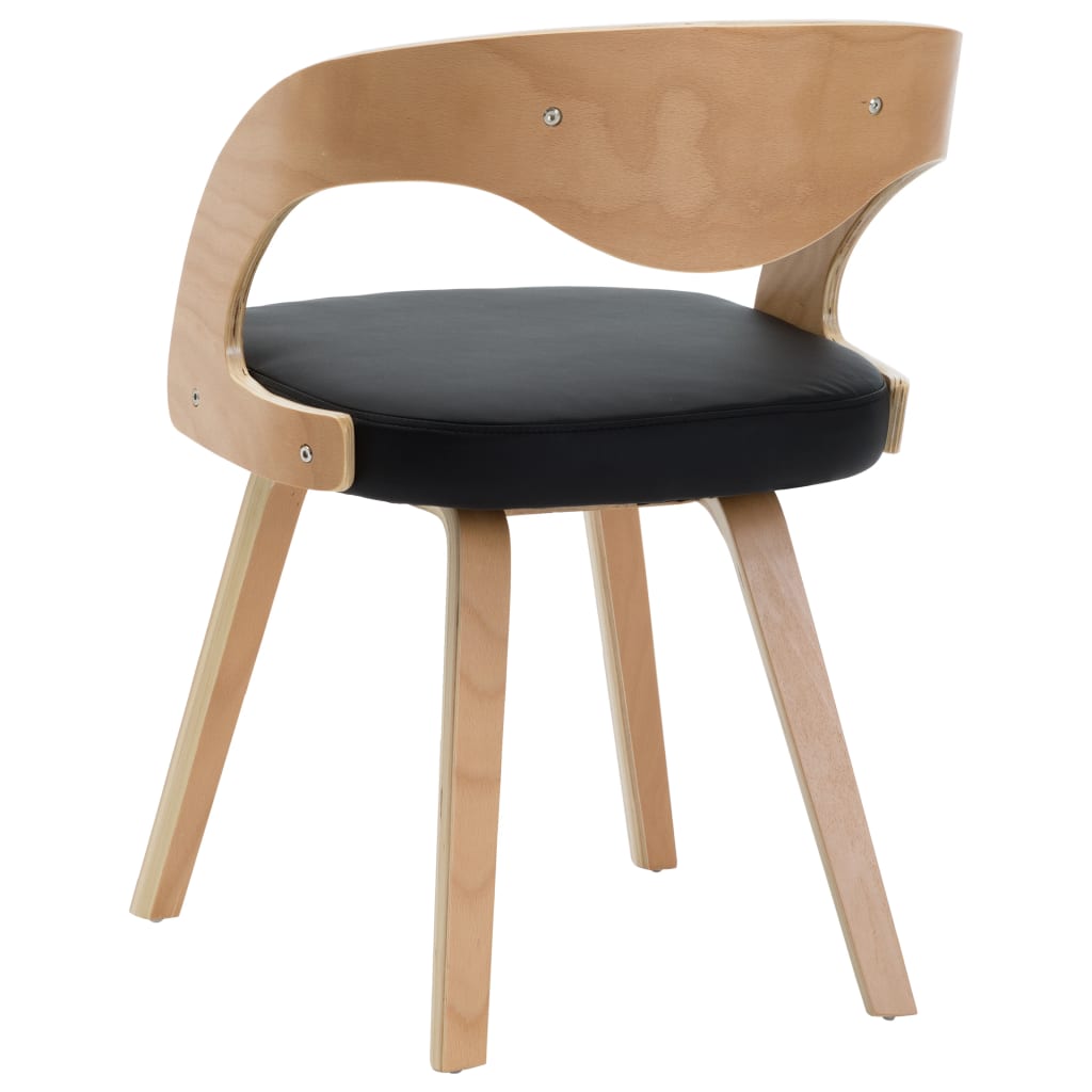 Sedie Da Pranzo 4 Pz Nere In Legno Piegato E Similpelle - Image 6