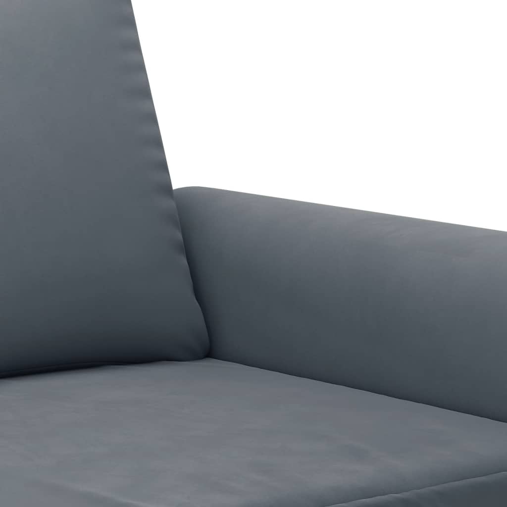 Set Di Divani 2 Pz Con Cuscini Grigio Scuro In Velluto - Image 6