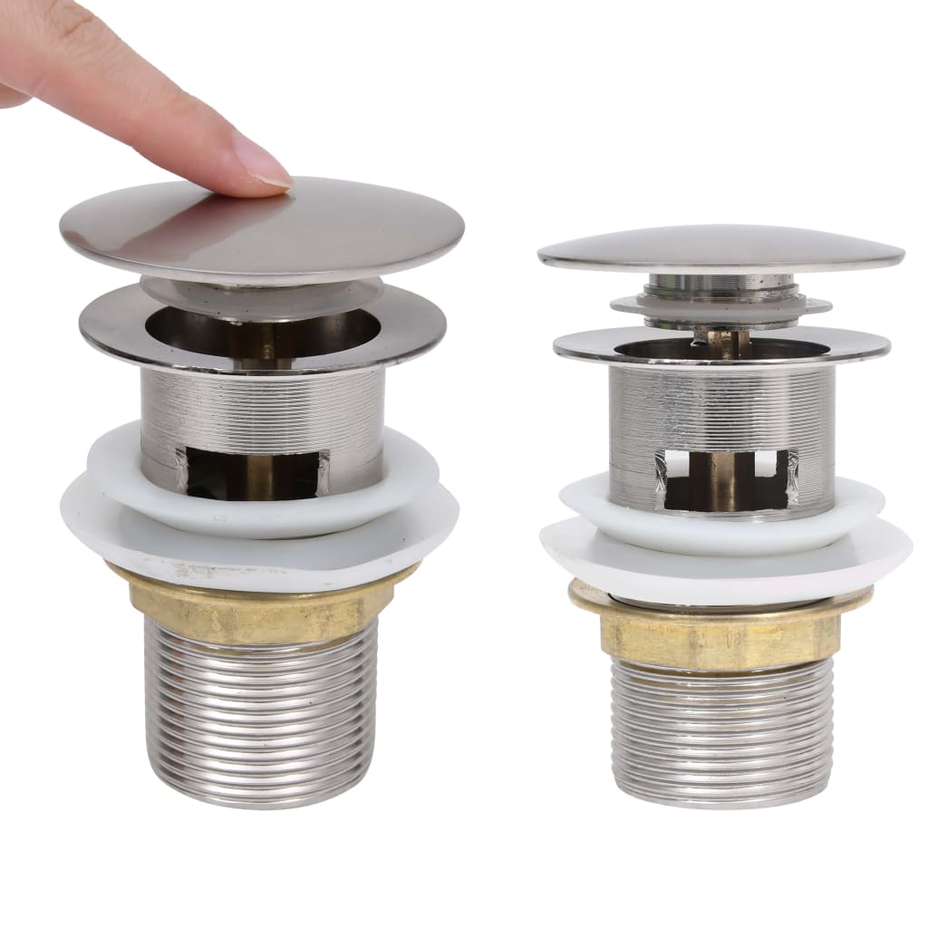 Scarico A Pressione Funzione Troppopieno Argento 6,4x6,4x9,1 cm
